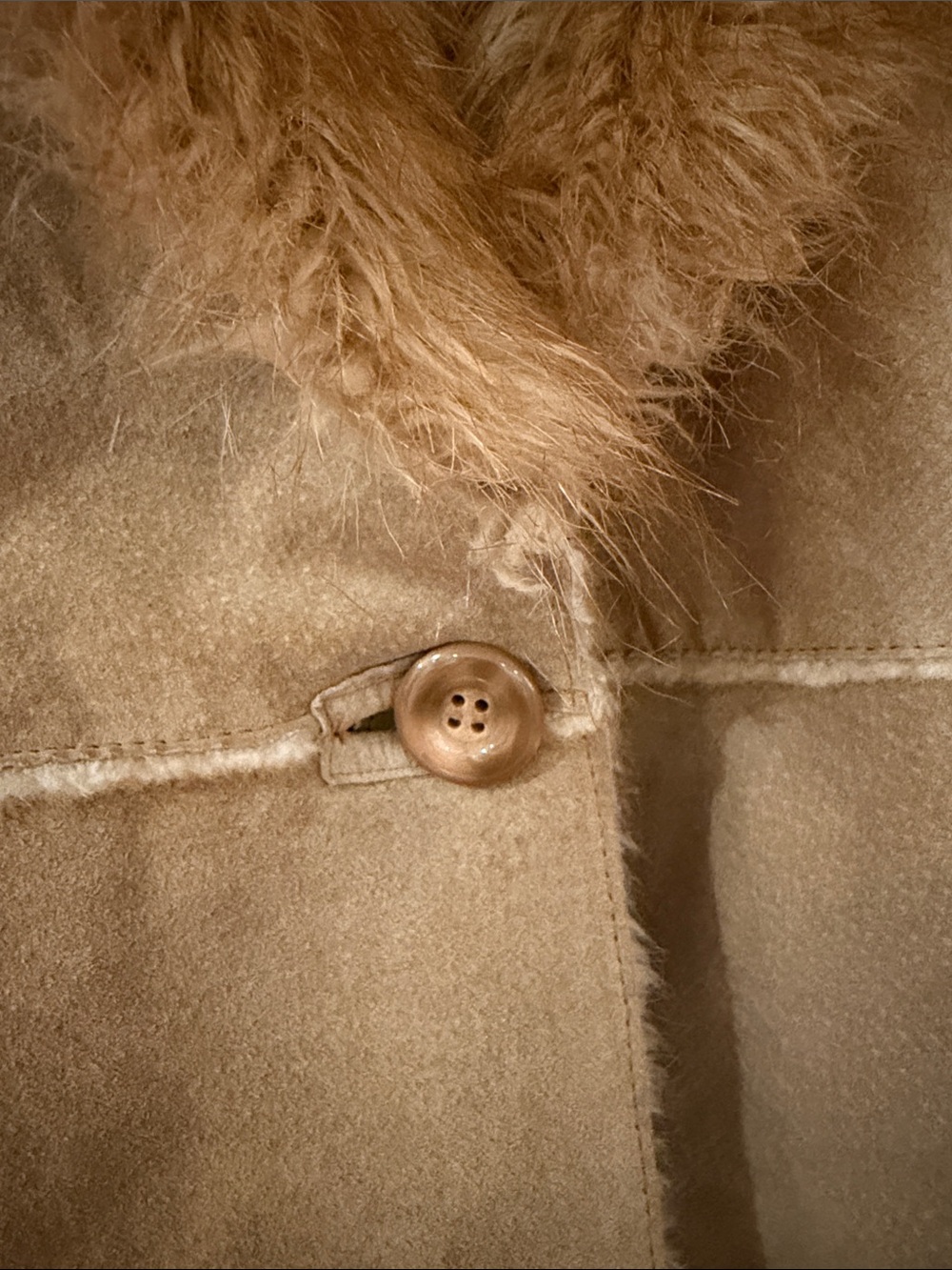Vintage Y2K Guess Genuine Leather Suede and Faux Fur "Penny Lane" style jacket - Picture 3 of 4